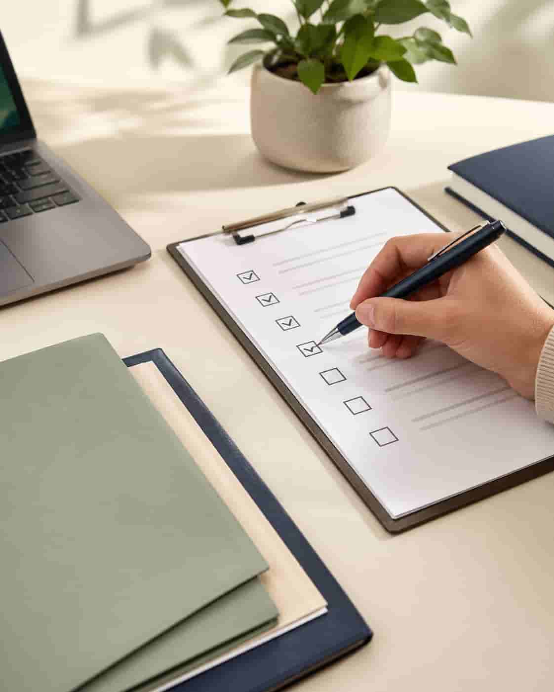 Checkliste und Laptop als Symbol für die Prüfung von Änderungs- und Löschanfragen