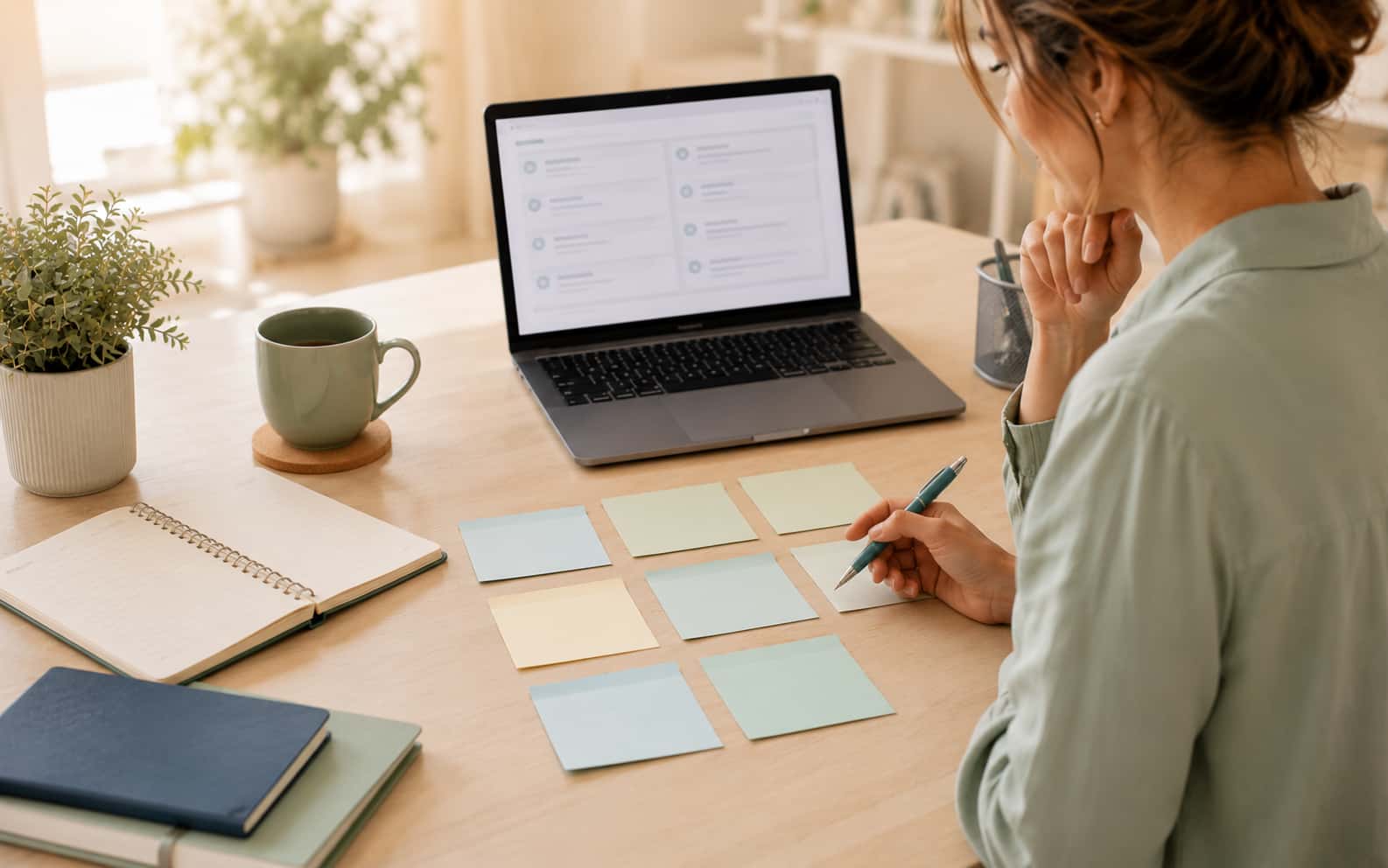 Geordnete Notizen und Laptop als Symbol für häufige Fragen rund um Hormonberatung und Orientierung